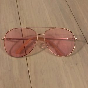 Pink tinted sunglasses